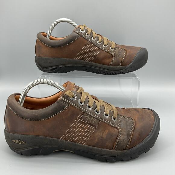 Keen Men’s Austin Water Resistant Leather Sneakers Brown Size 9.5 - Picture 1 of 10